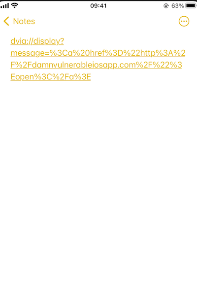 Injeção de HTML no payload de deep link com parâmetro href malicioso codificado em percentual