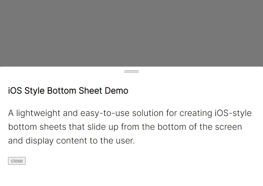 Folha Inferior Estilo iOS em JavaScript Puro