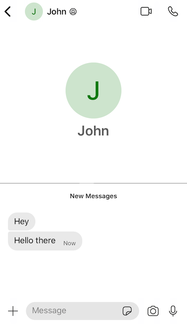 Signal iOS app mostrando a mensagem de teste recebida sendo interceptada