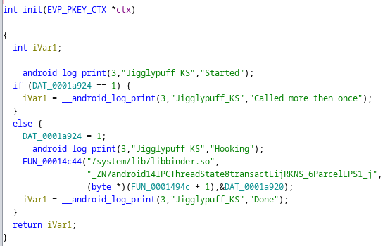 binário ELF libk init function com libbinder.so