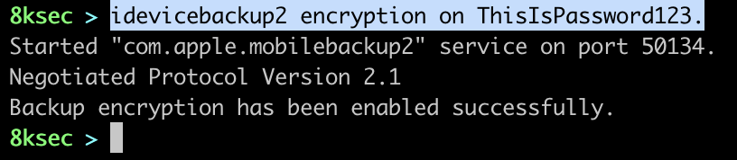 idevicebackup2 encryption on